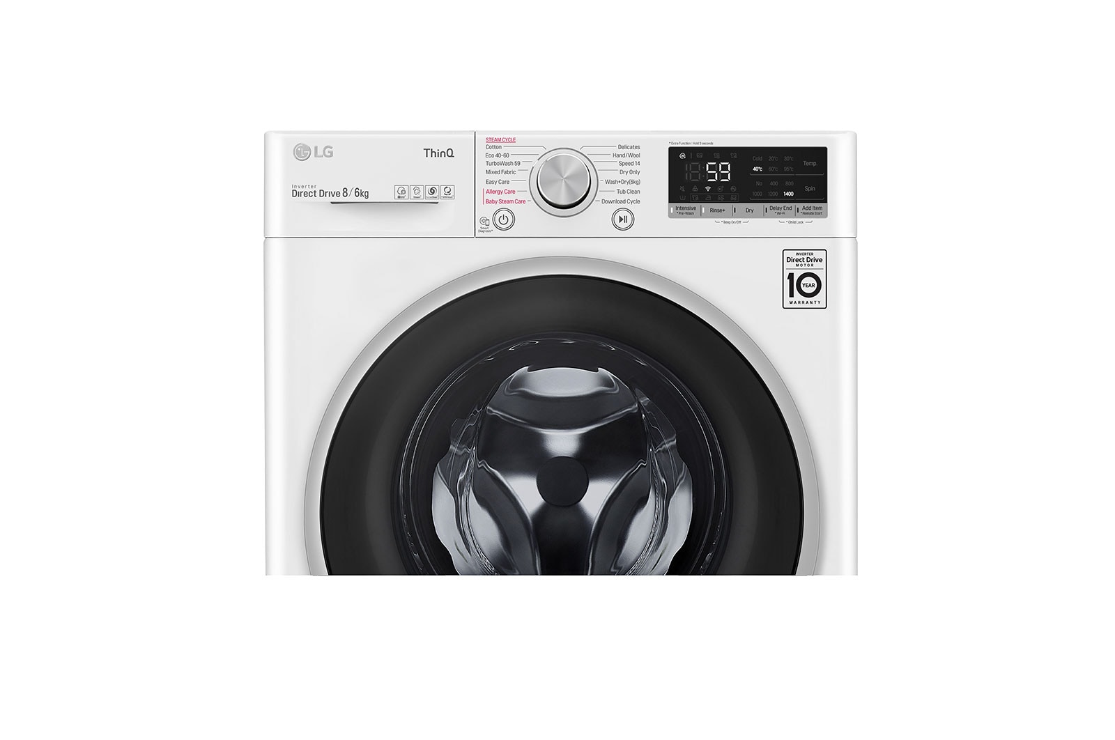 LG 8 kg / 6 kg Tvättmaskin/Torktumlare(Vit) - Energiklass E, AI DD™, Smart Diagnosis™ med Wi-Fi, P4AOTH1WE