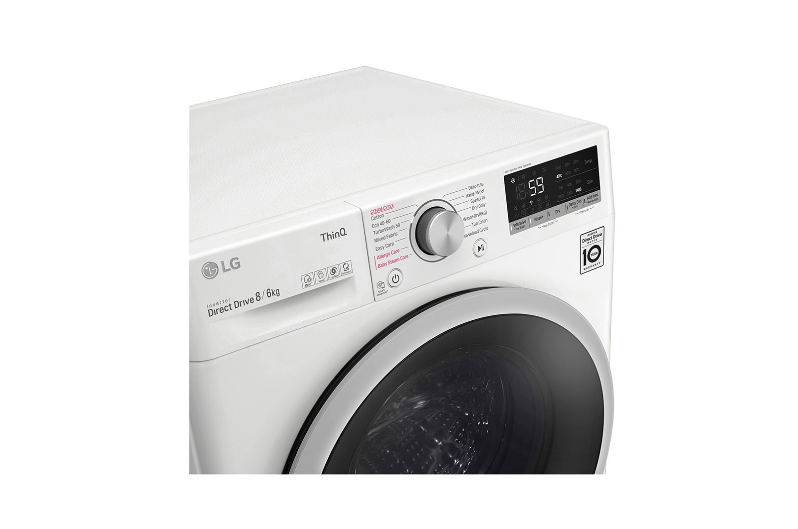 LG 8 kg / 6 kg Tvättmaskin/Torktumlare(Vit) - Energiklass E, AI DD™, Smart Diagnosis™ med Wi-Fi, P4AOTH1WE