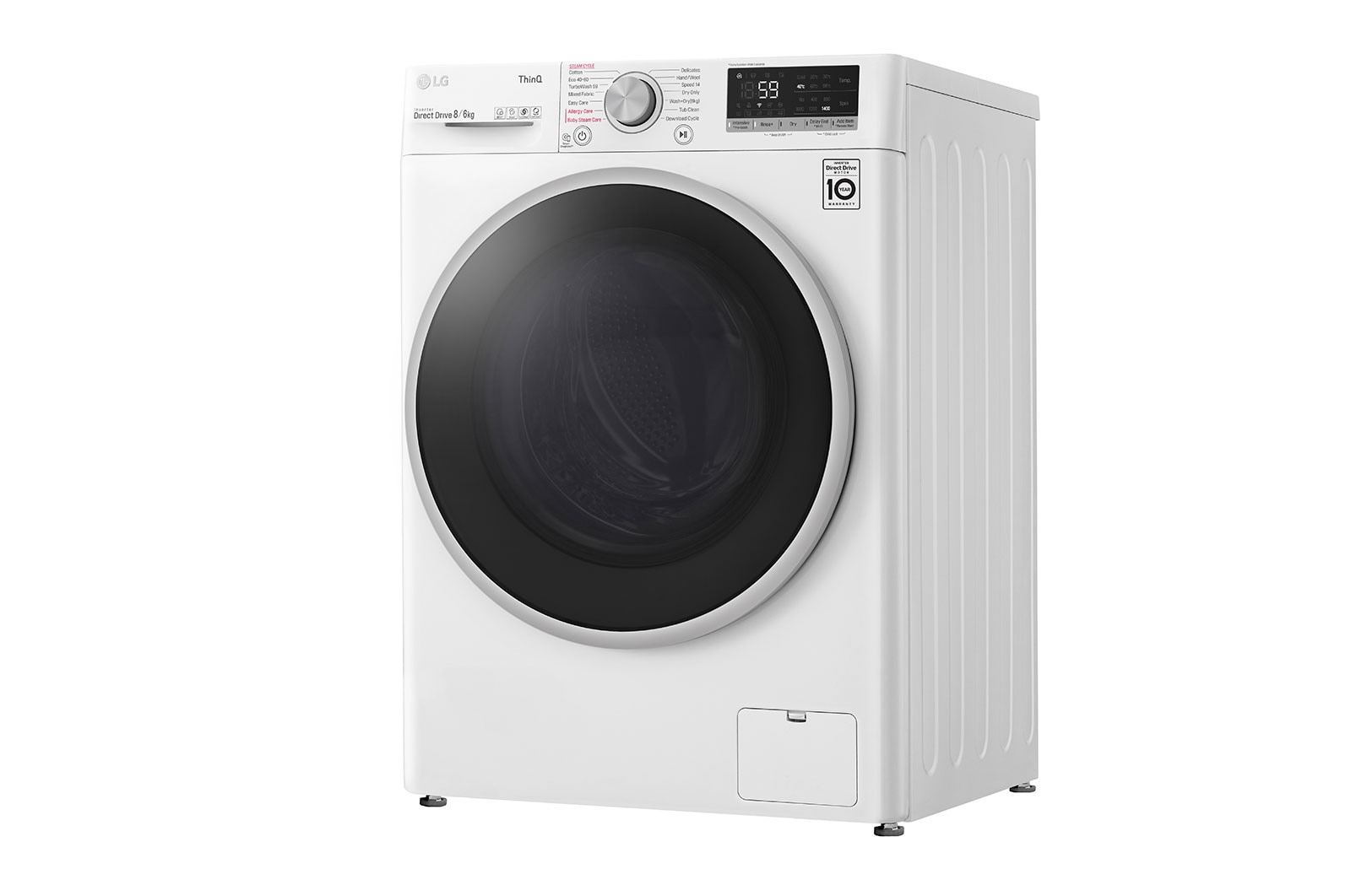 LG 8 kg / 6 kg Tvättmaskin/Torktumlare(Vit) - Energiklass E, AI DD™, Smart Diagnosis™ med Wi-Fi, P4AOTH1WE