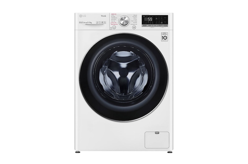LG 9 kg / 6 kg Tvättmaskin/Torktumlare(Vit) - Steam, Energiklass E, TurboWash™, AI DD™, Smart Diagnosis™ med Wi-Fi, CV50V6S2EE