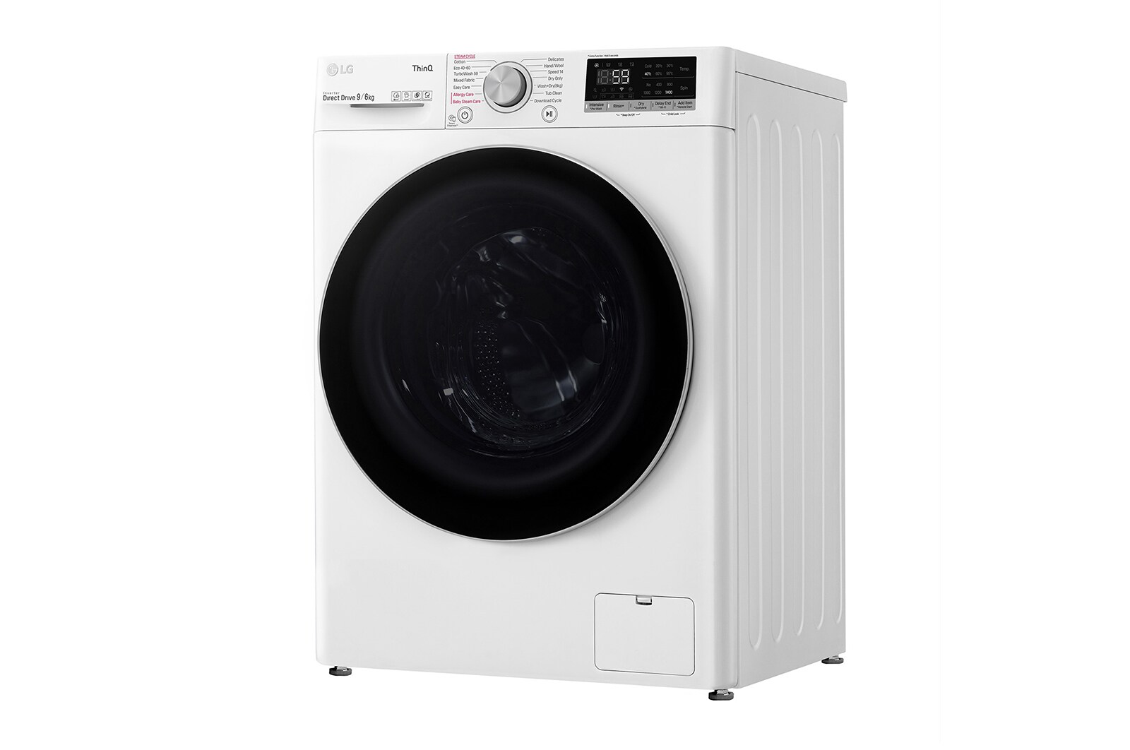 LG 9 kg / 6 kg Tvättmaskin/Torktumlare(Vit) - Steam, Energiklass E, TurboWash™, AI DD™, Smart Diagnosis™ med Wi-Fi, P4AQVH1WE