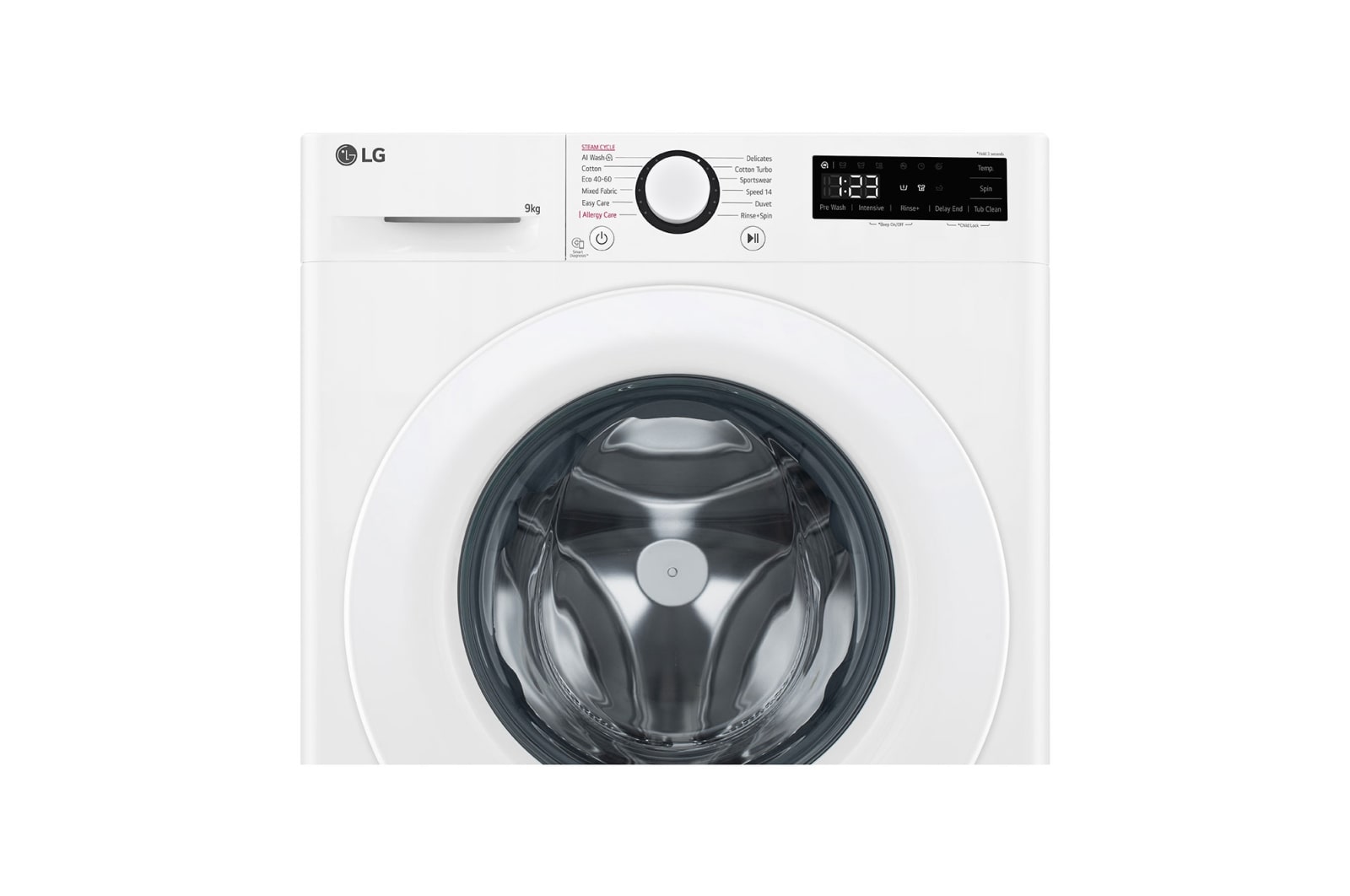 LG 9 kg Tvättmaskin(Vit) - Steam, Energiklass A, AI DD™, Smart Diagnosis™ , P4Y5VYW3W