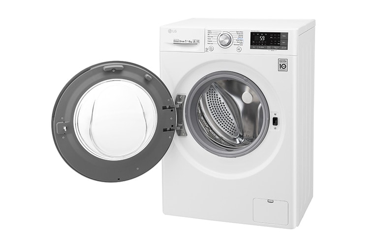 LG 1-7 kg / 1-4 kg 6 Motion Direct Drive Kombinerad tvätt/tork, slim 45cm djup, Wi-Fi & energiklass B, W3J7HM2W