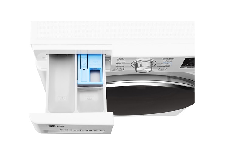 LG 1-7 kg / 1-4 kg 6 Motion Direct Drive Kombinerad tvätt/tork, slim 45cm djup, Wi-Fi & energiklass B, W3J7HM2W