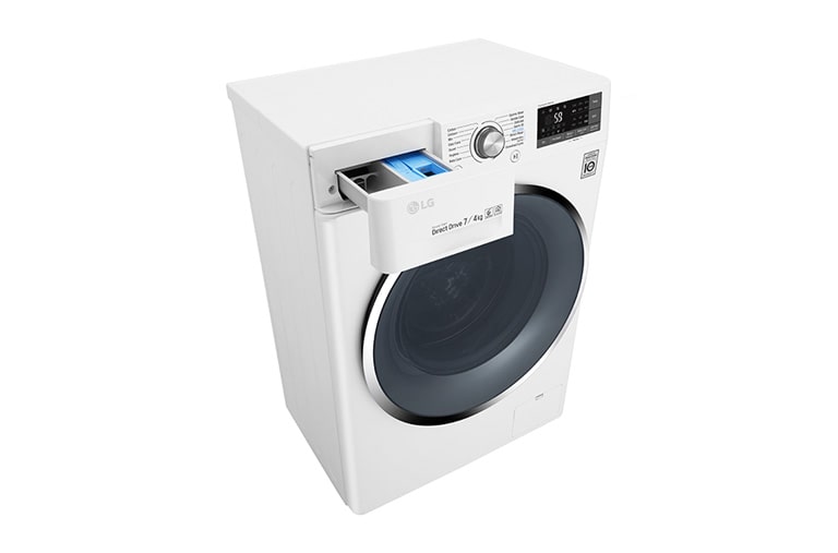 LG 1-7 kg / 1-4 kg 6 Motion Direct Drive Kombinerad tvätt/tork, slim 45cm djup, Wi-Fi & energiklass B, W3J7HM2W