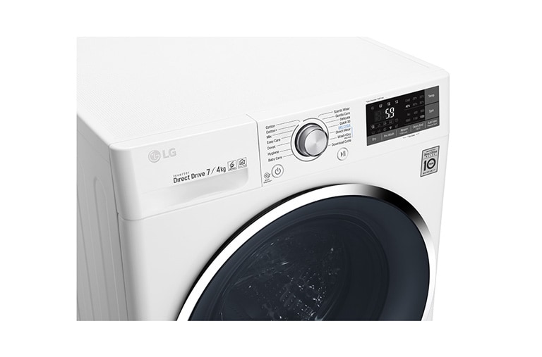 LG 1-7 kg / 1-4 kg 6 Motion Direct Drive Kombinerad tvätt/tork, slim 45cm djup, Wi-Fi & energiklass B, W3J7HM2W