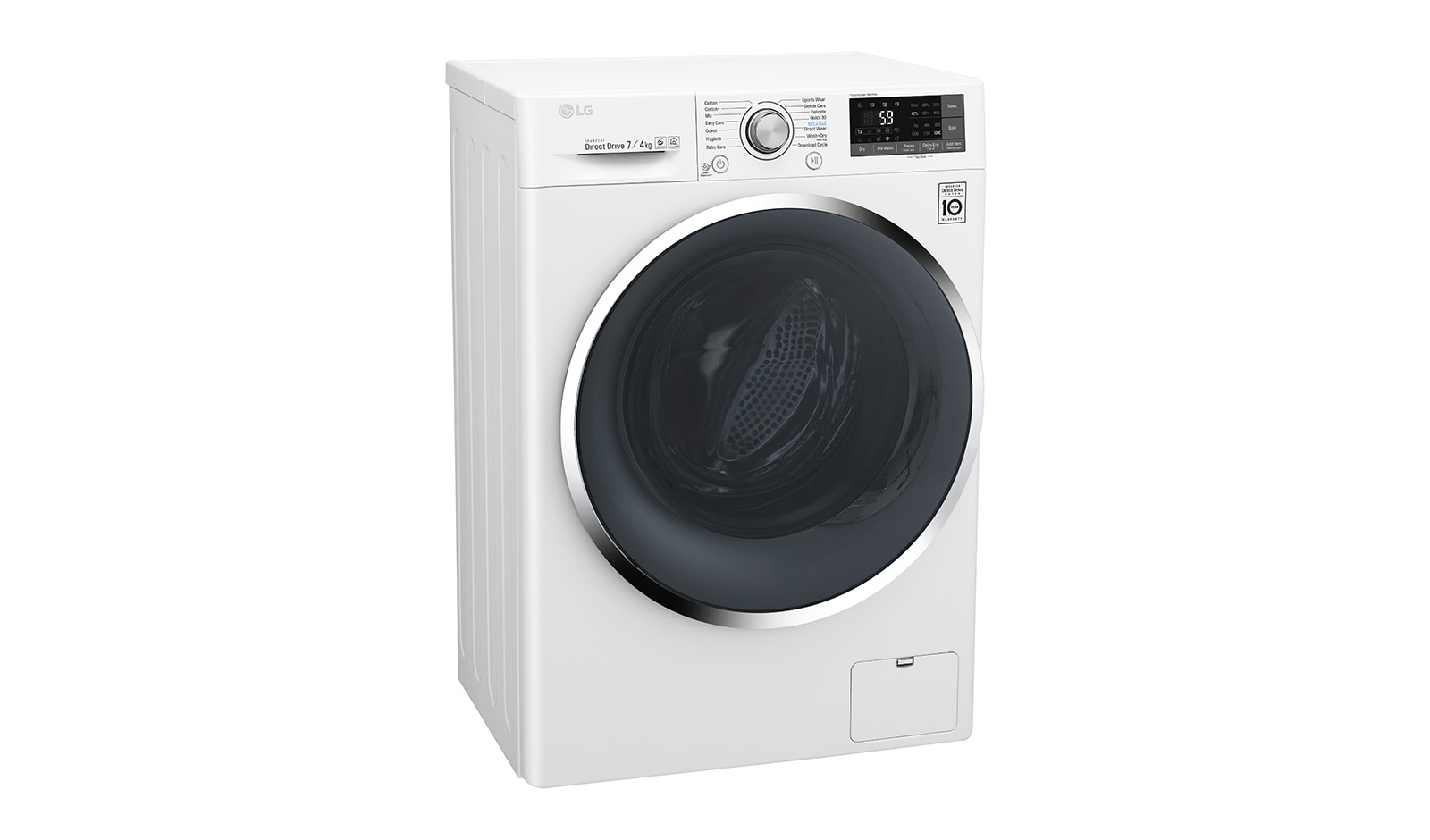 LG 1-7 kg / 1-4 kg 6 Motion Direct Drive Kombinerad tvätt/tork, slim 45cm djup, Wi-Fi & energiklass B, W3J7HM2W