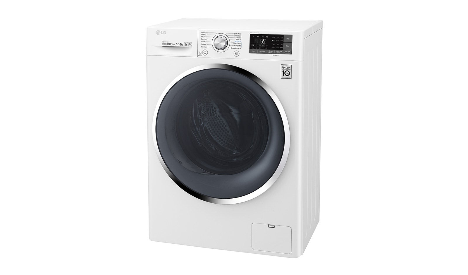 LG 1-7 kg / 1-4 kg 6 Motion Direct Drive Kombinerad tvätt/tork, slim 45cm djup, Wi-Fi & energiklass B, W3J7HM2W