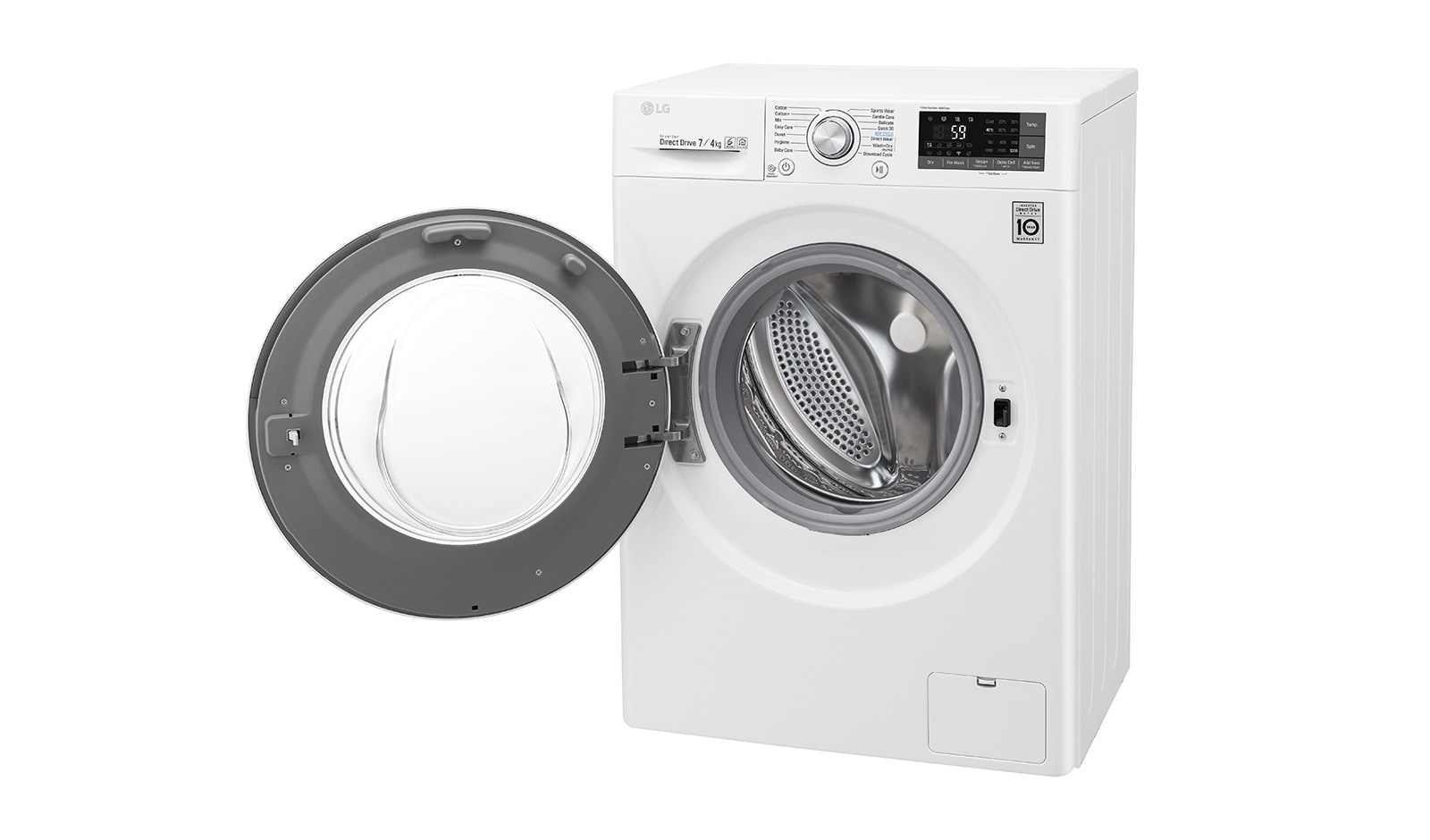 LG 1-7 kg / 1-4 kg 6 Motion Direct Drive Kombinerad tvätt/tork, slim 45cm djup, Wi-Fi & energiklass B, W3J7HM2W