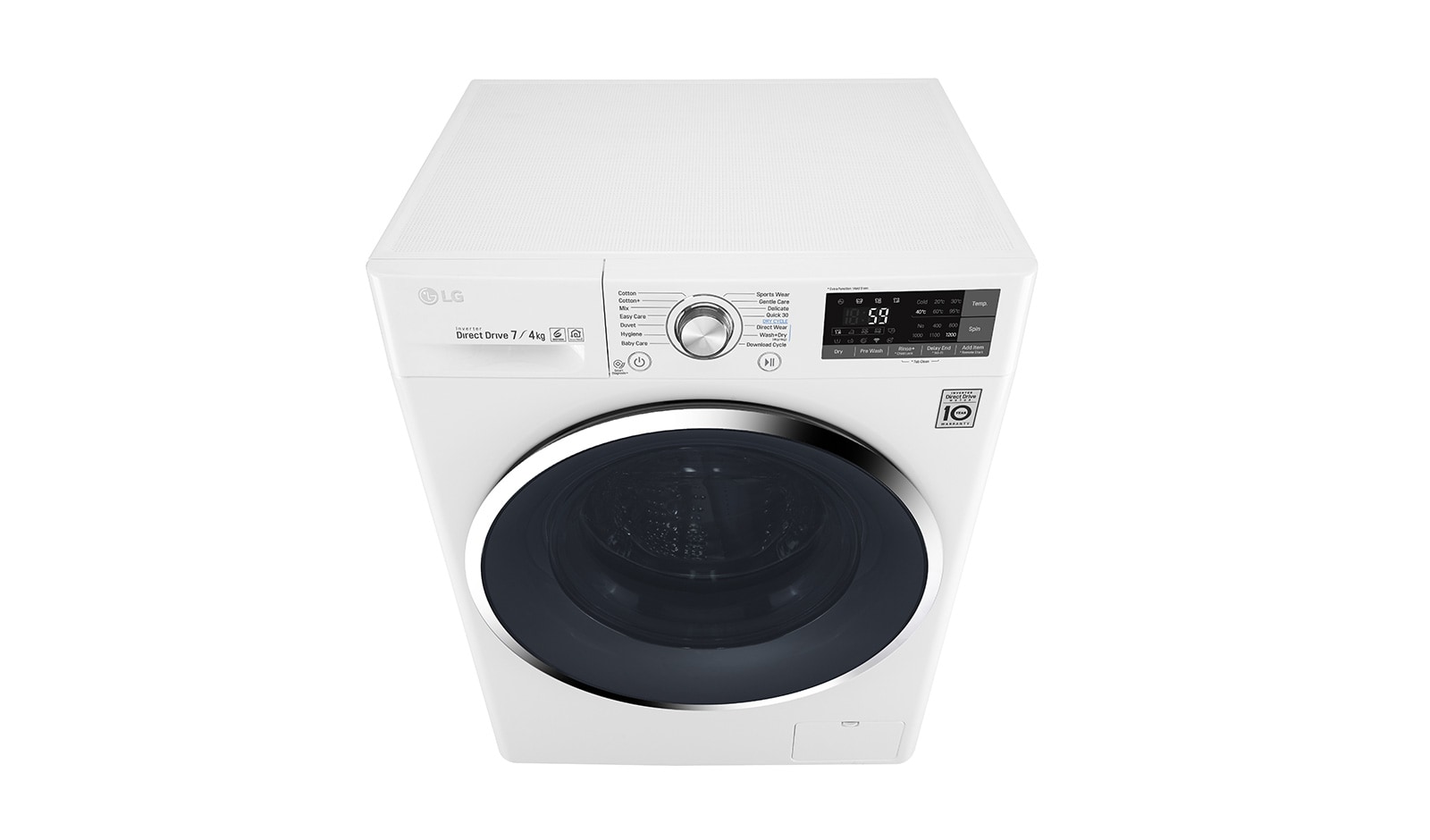 LG 1-7 kg / 1-4 kg 6 Motion Direct Drive Kombinerad tvätt/tork, slim 45cm djup, Wi-Fi & energiklass B, W3J7HM2W