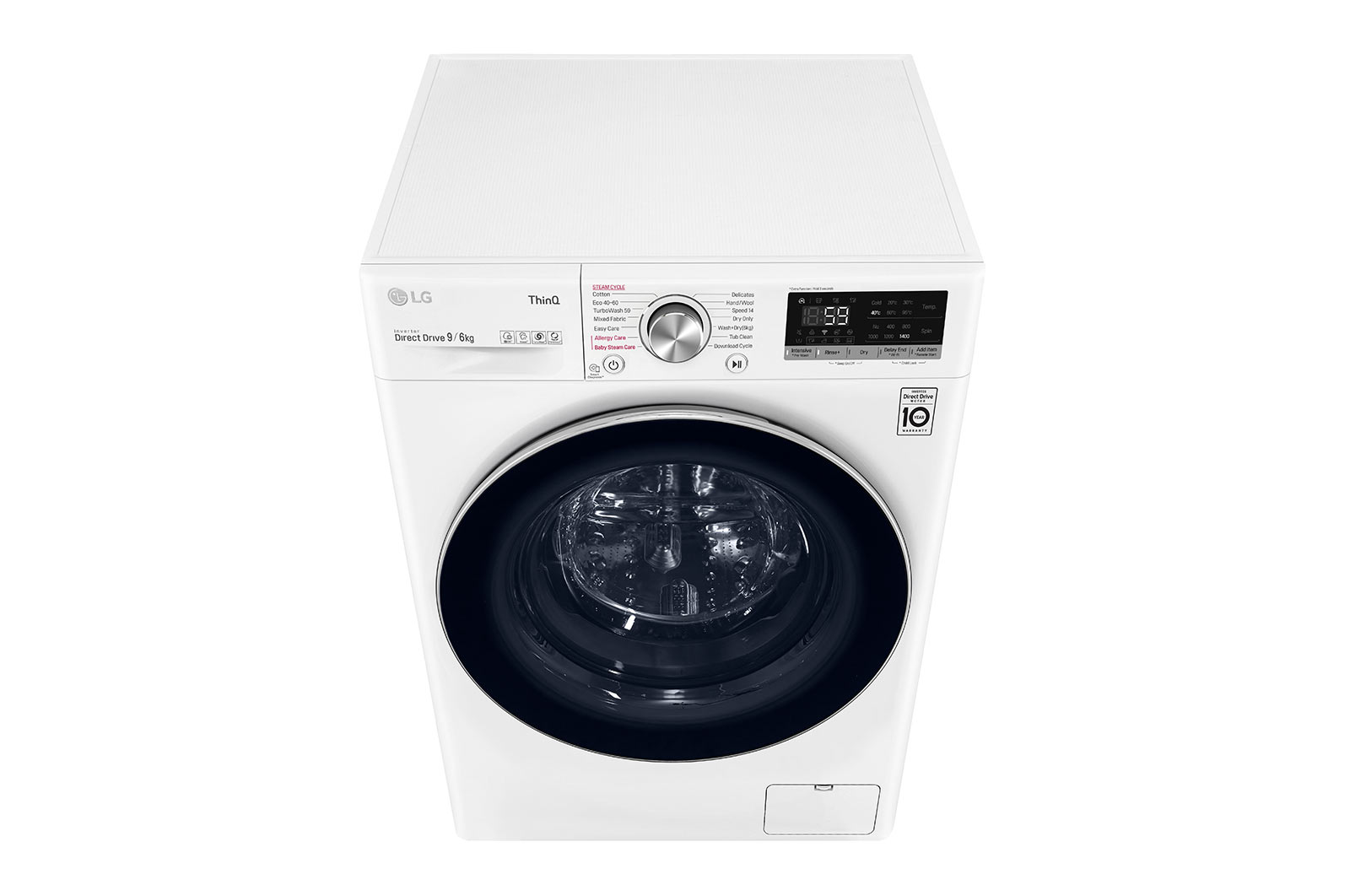 LG 9 kg / 6 kg Tvättmaskin/Torktumlare(Vit) - Steam, Energiklass E, TurboWash™, AI DD™, Smart Diagnosis™ med Wi-Fi, W4DV709H1W