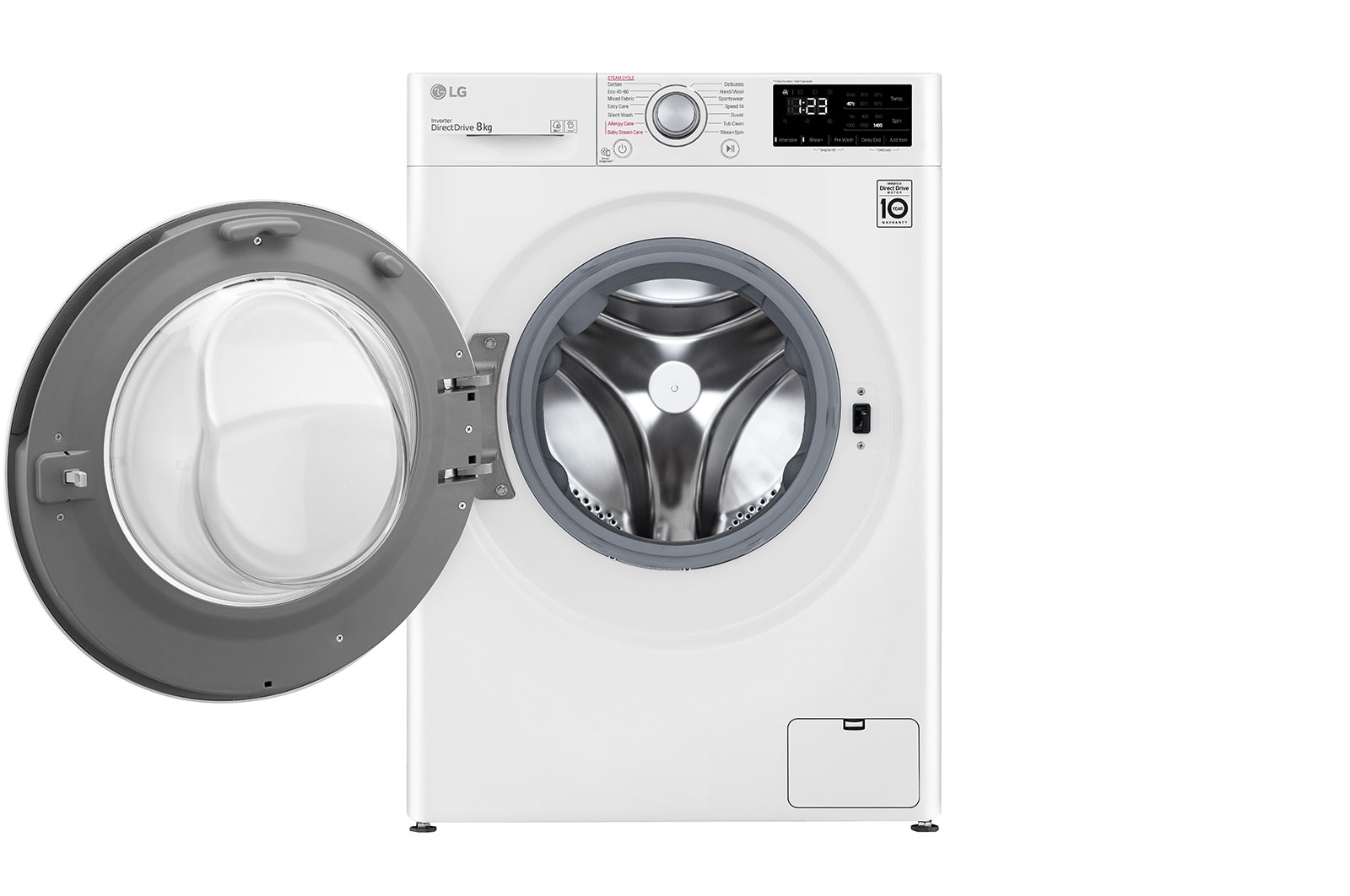 LG 8 kg Tvättmaskin(Vit) - Steam, Energiklass C, AI DD™, Smart Diagnosis™ , W4WV408S1WE