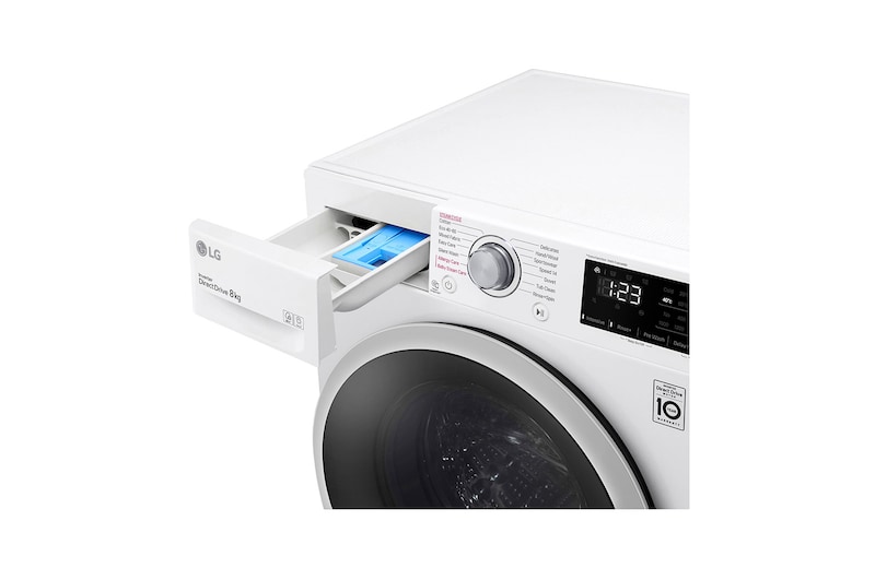 LG 8 kg Tvättmaskin(Vit) - Steam, Energiklass C, AI DD™, Smart Diagnosis™ , W4WV408S1WE