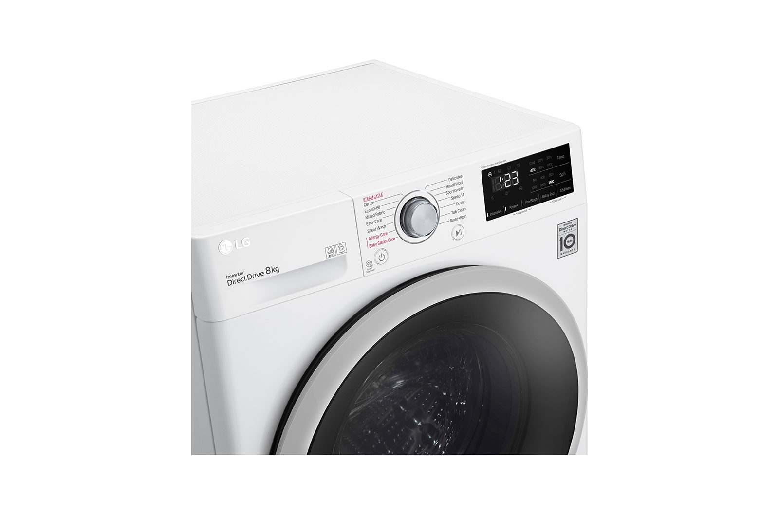 LG 8 kg Tvättmaskin(Vit) - Steam, Energiklass C, AI DD™, Smart Diagnosis™ , W4WV408S1WE