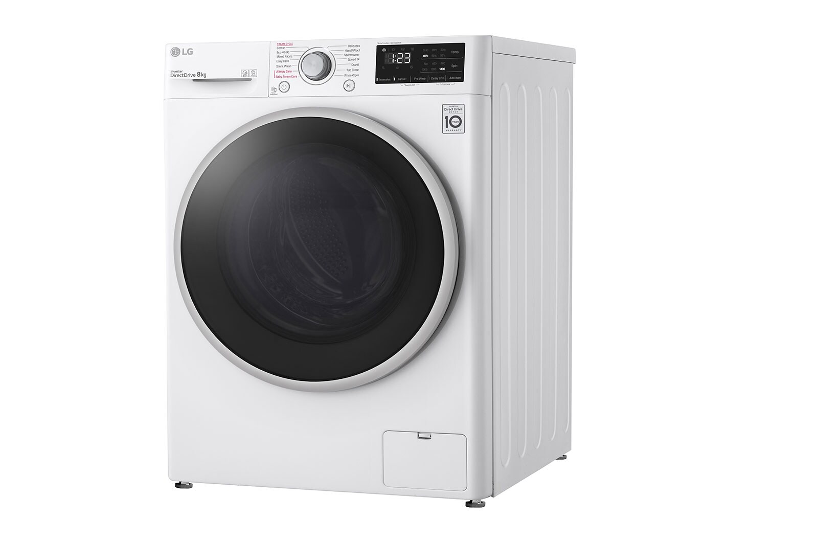 LG 8 kg Tvättmaskin(Vit) - Steam, Energiklass C, AI DD™, Smart Diagnosis™ , W4WV408S1WE