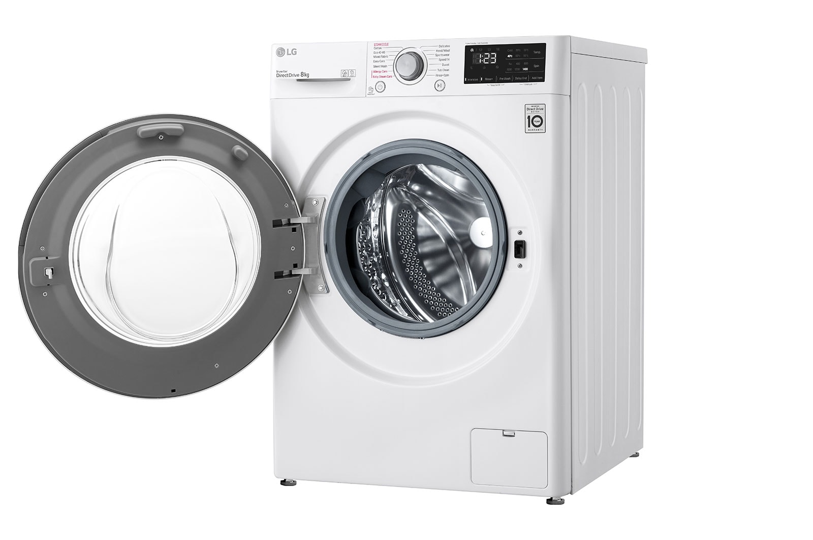 LG 8 kg Tvättmaskin(Vit) - Steam, Energiklass C, AI DD™, Smart Diagnosis™ , W4WV408S1WE