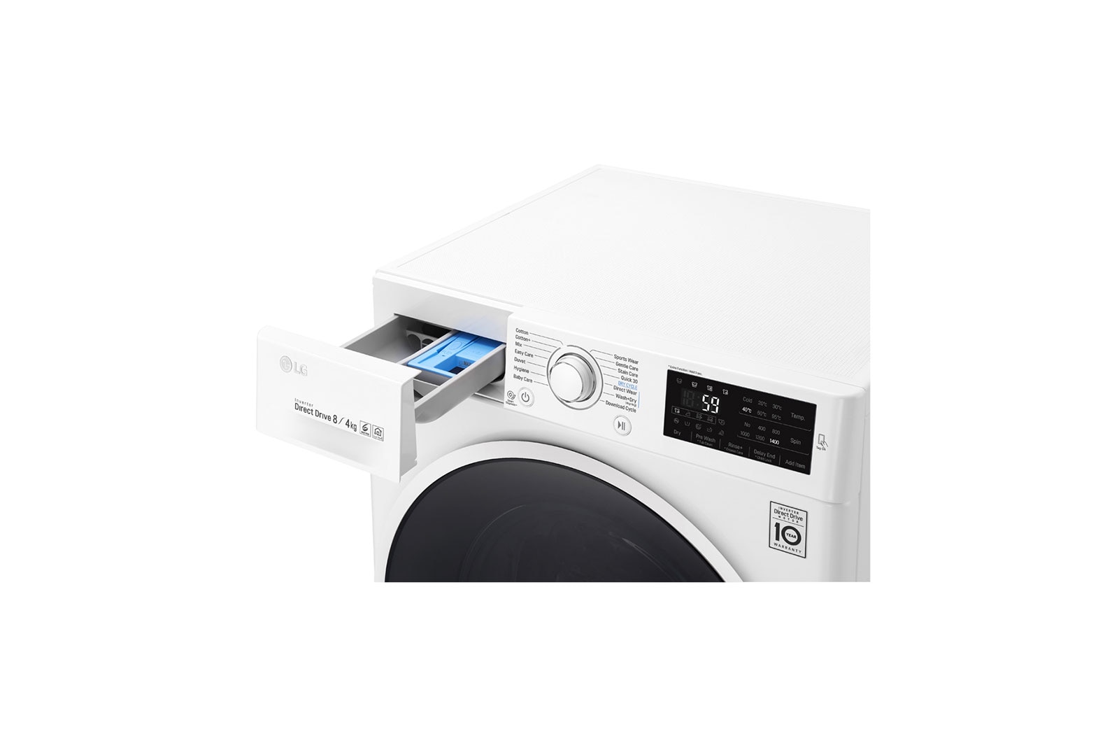 LG 1-8 kg / 1-4 kg 6 Motion Direct Drive Kombinerad tvätt/tork, NFC & energiklass A , W5J6AM0W