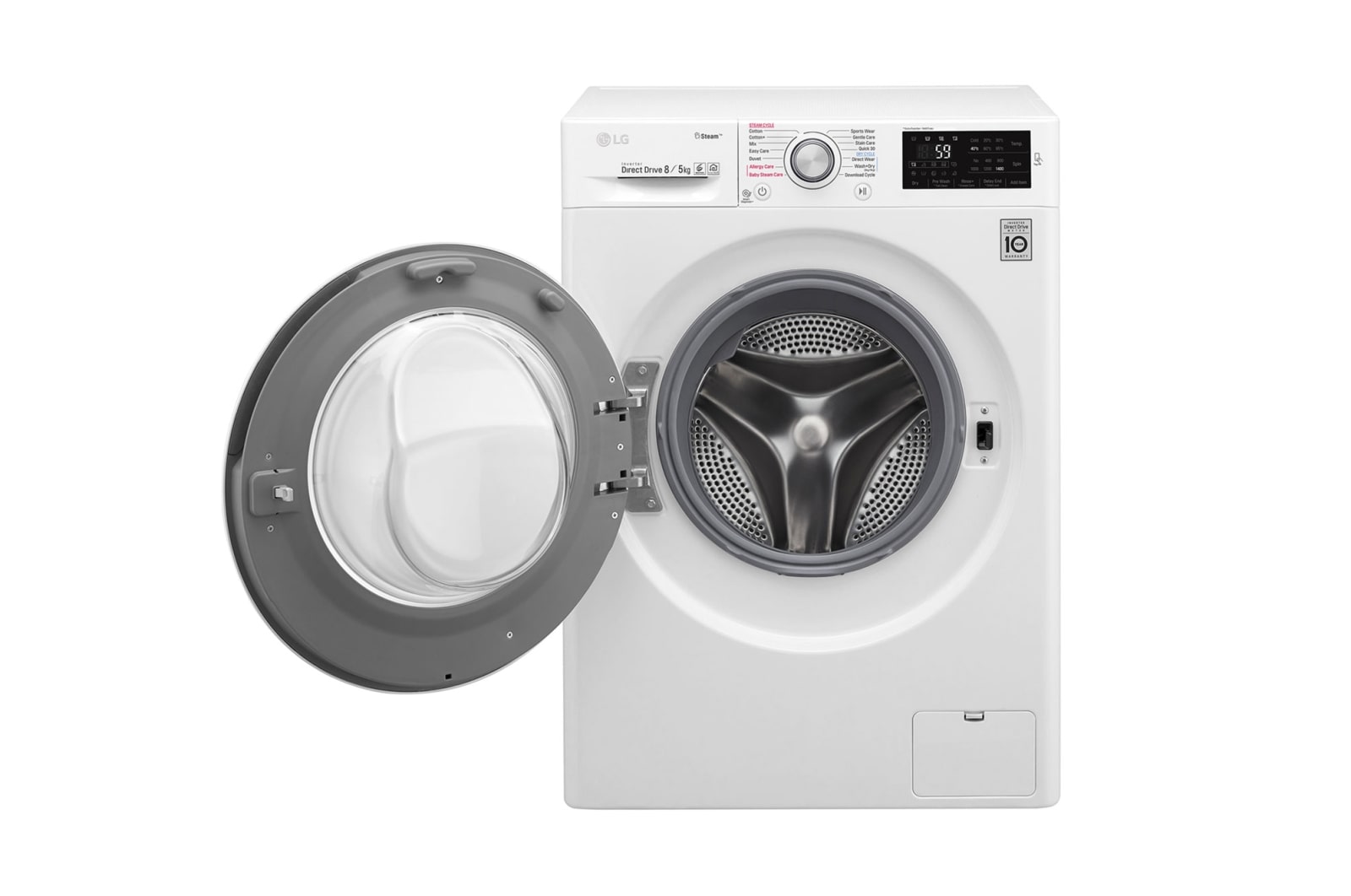 LG 1-8 kg / 1-5 kg Spa Steam & 6 Motion Direct Drive Kombinerad tvätt/tork, NFC & energiklass A, W5J6TG1W