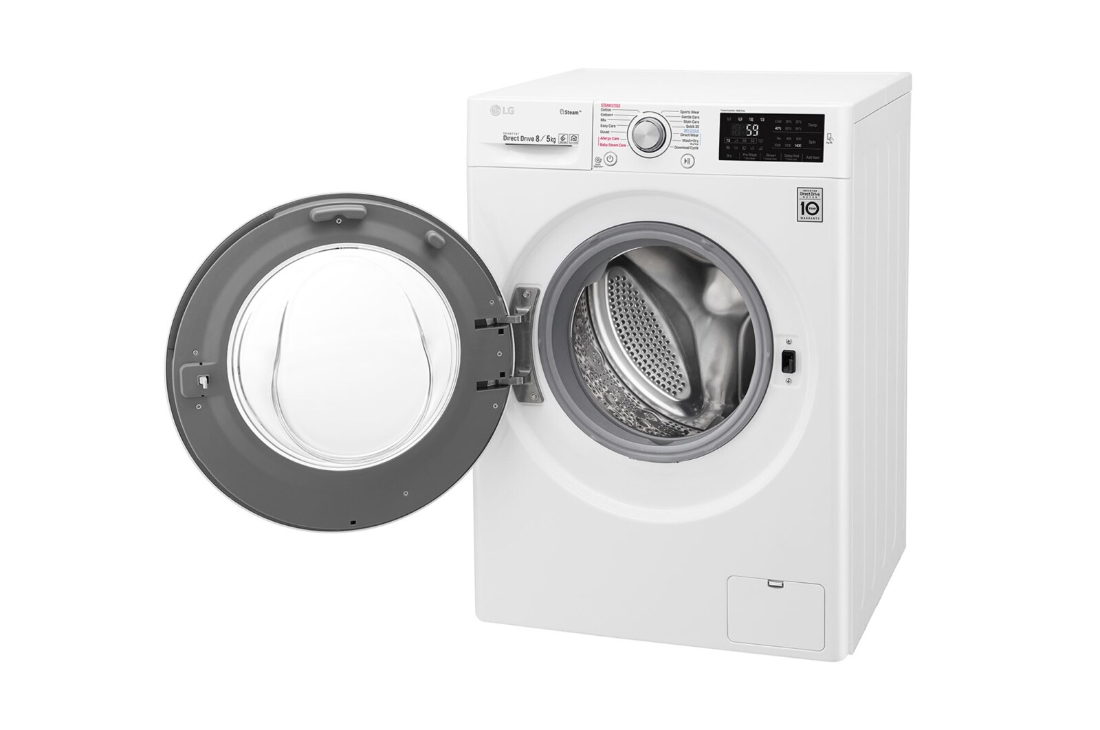 LG 1-8 kg / 1-5 kg Spa Steam & 6 Motion Direct Drive Kombinerad tvätt/tork, NFC & energiklass A, W5J6TG1W