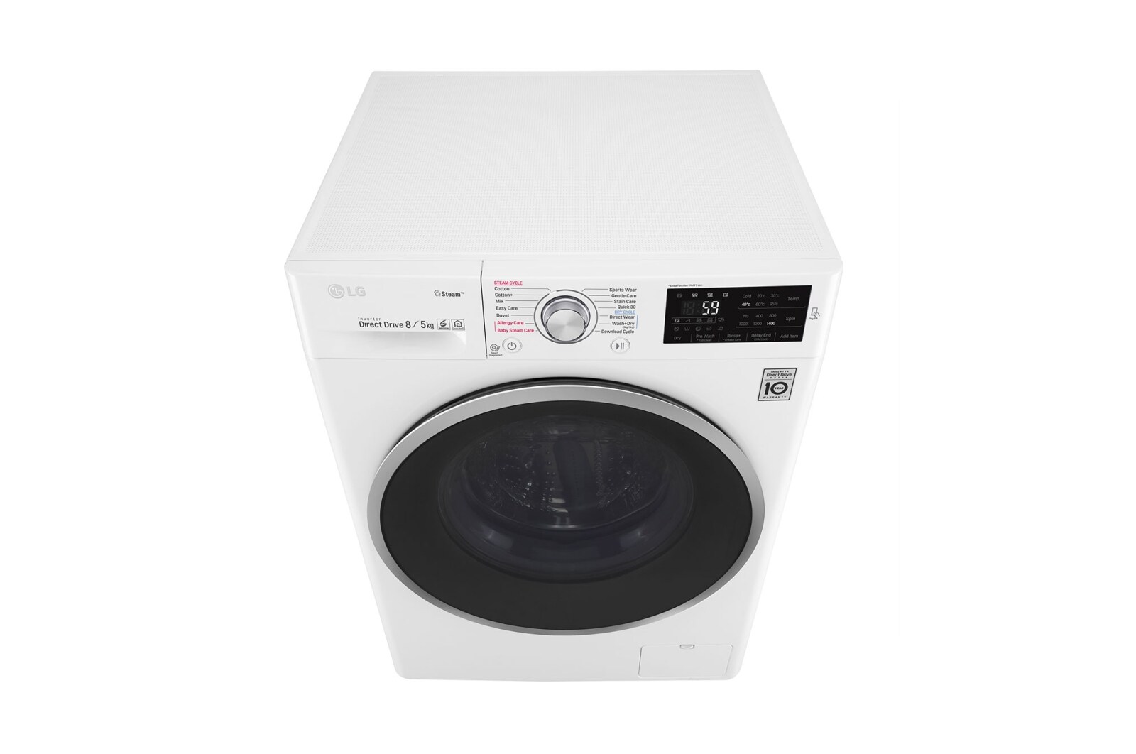 LG 1-8 kg / 1-5 kg Spa Steam & 6 Motion Direct Drive Kombinerad tvätt/tork, NFC & energiklass A, W5J6TG1W