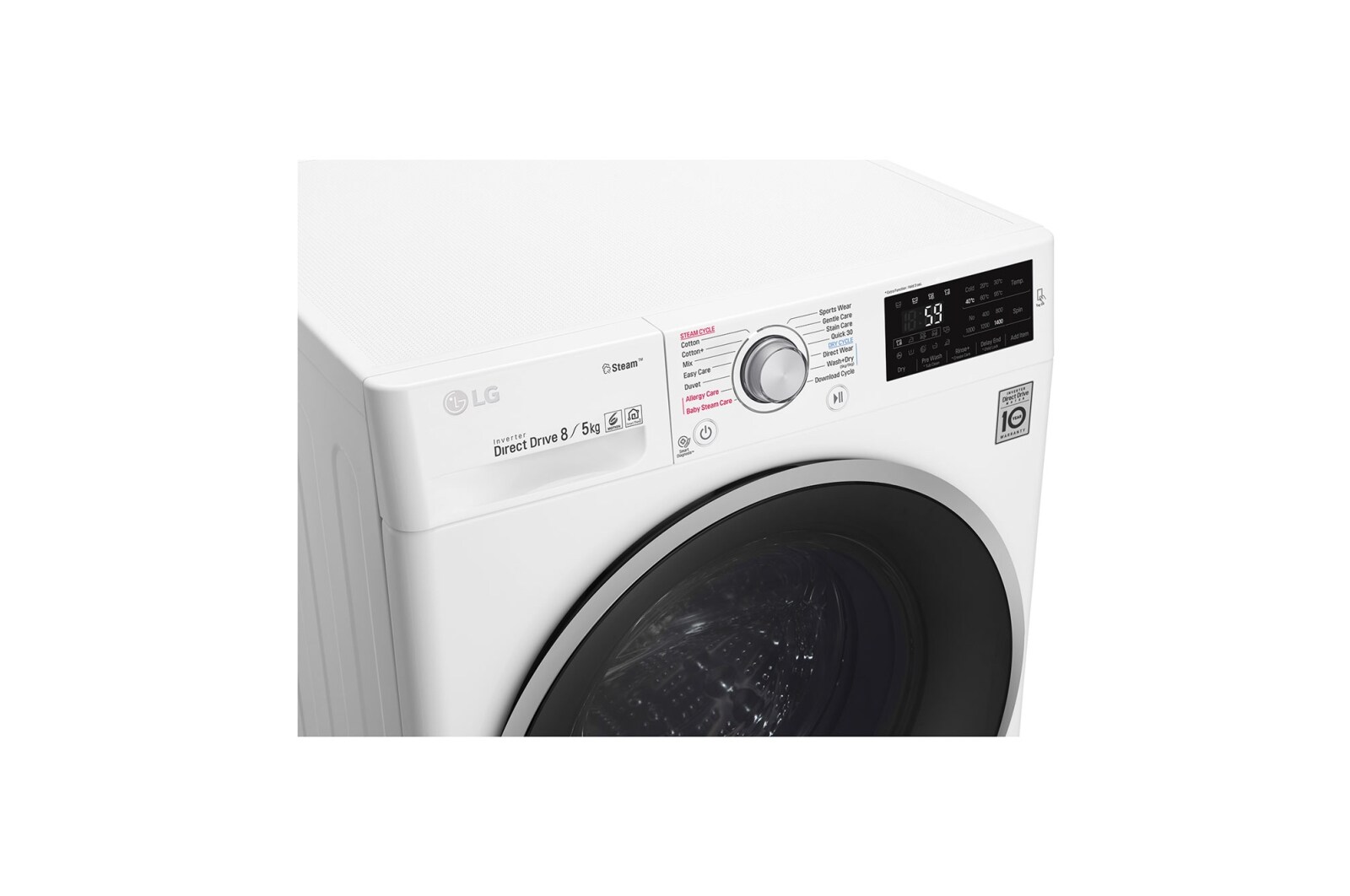 LG 1-8 kg / 1-5 kg Spa Steam & 6 Motion Direct Drive Kombinerad tvätt/tork, NFC & energiklass A, W5J6TG1W
