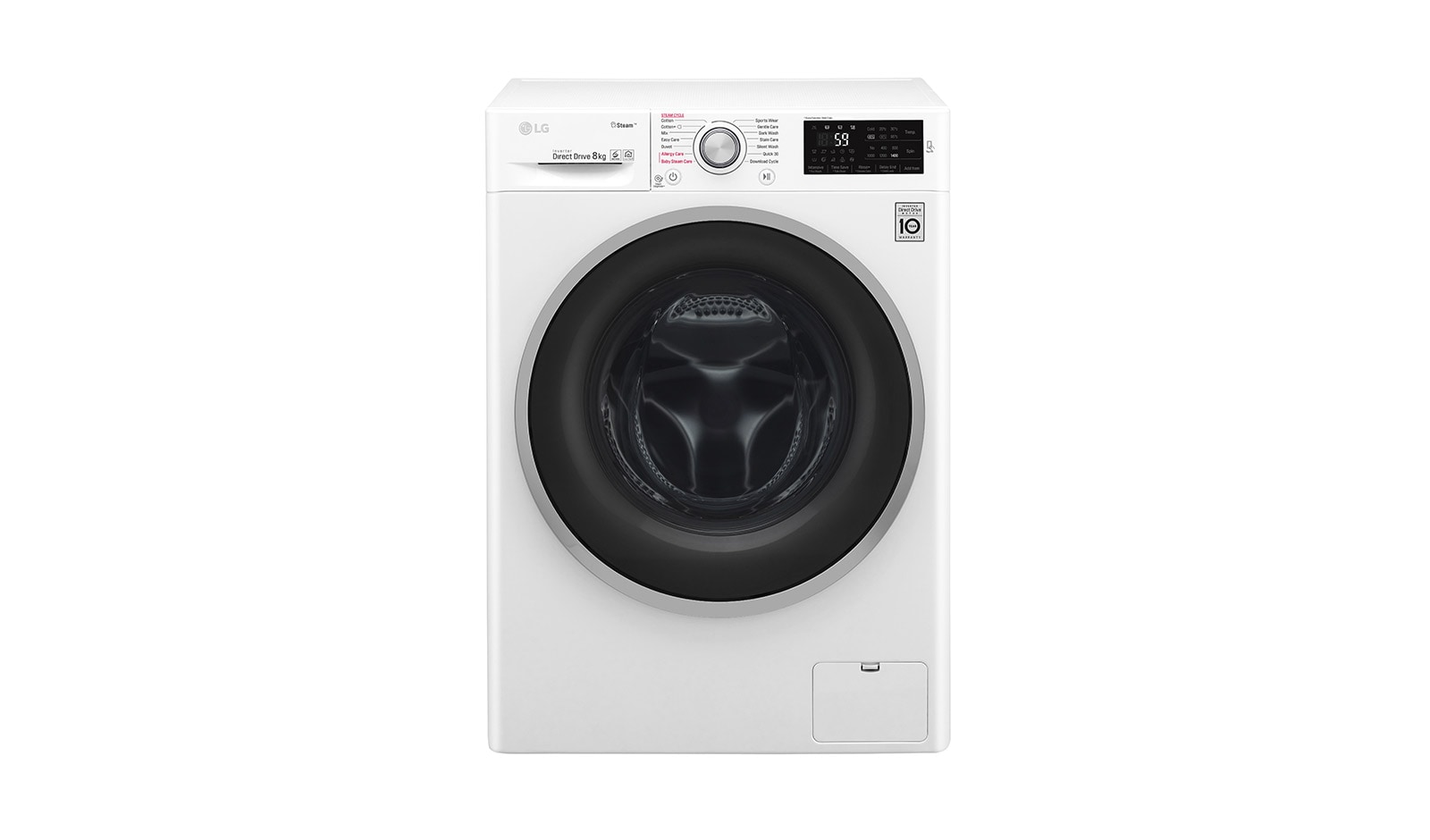 Vy framifrån av 1-8 kg Spa Steam &amp; NFC, 6 Motion Direct Drive tvättmaskin, energiklass A&#43;&#43;&#43; ( -30%) W5J6TY1W