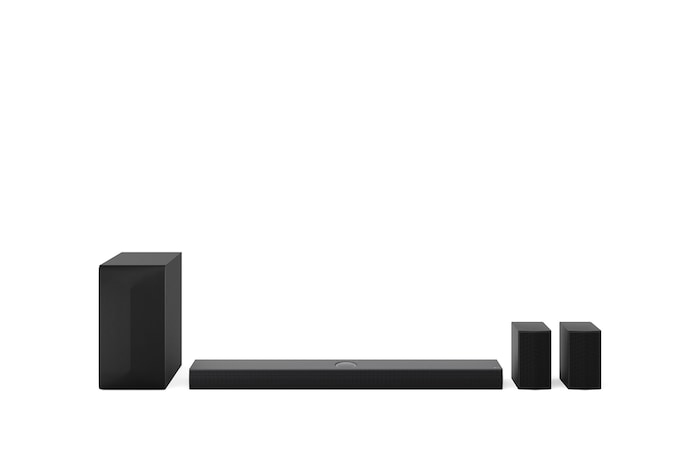Vy framifrån av LG Soundbar NS70TR och subwoofer