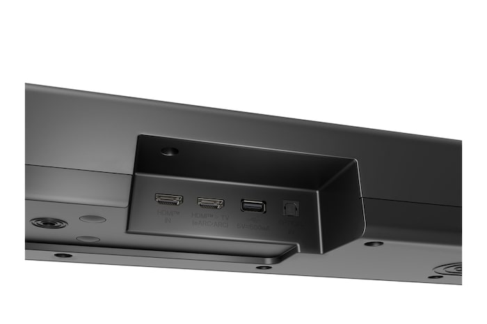 Vinklad vy från ovan av LG Soundbar NS70TR:s Center Up-Firing Channel