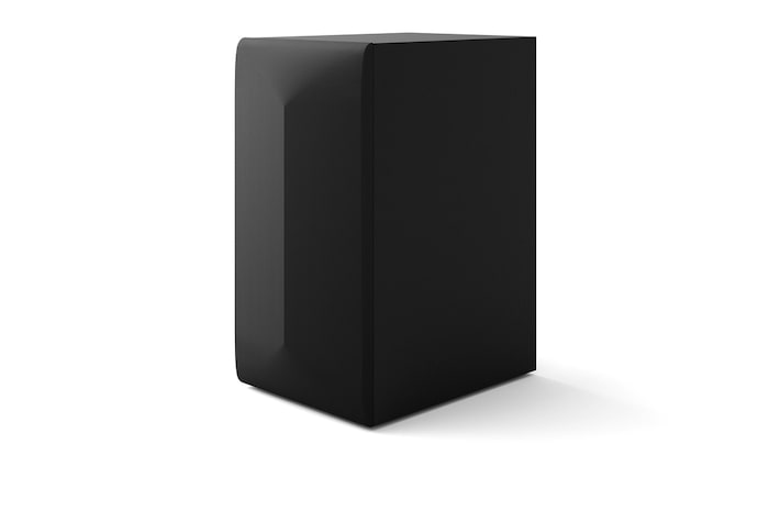 Vinklad vy från ovan av LG Soundbar NS70TR:s sidohörn