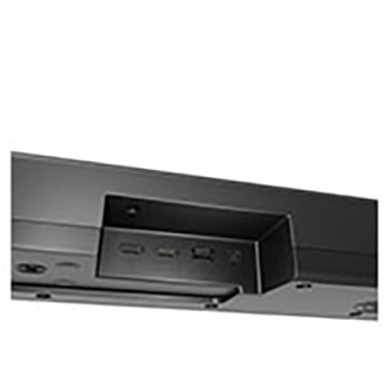 Vinklad vy från ovan av LG Soundbar NS70TR:s Center Up-Firing Channel