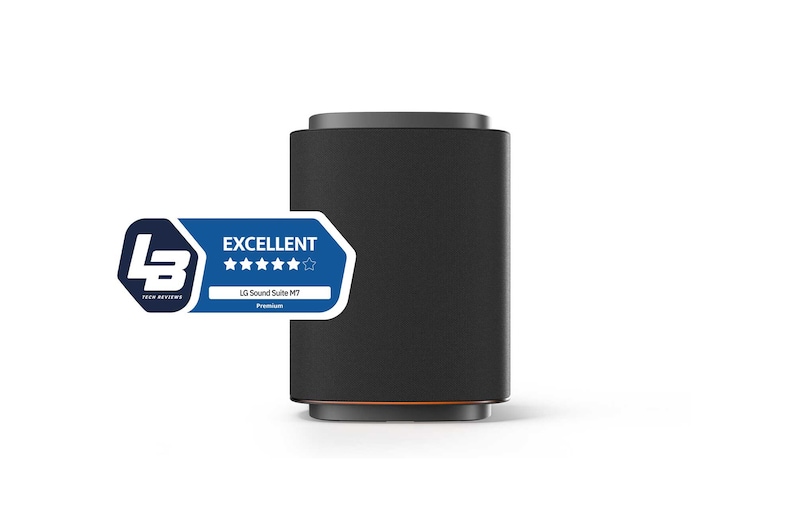 Vy framifrån av LG Sound Suite M7, 2.1.1 Satellithögtalare, Utöka din ljudupplevelse M7