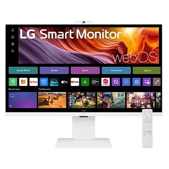 Vy framifrån av LG 31,5" Smart Monitor 4K UHD IPS för streaming 32U850SA med webOS 32U850SA-W