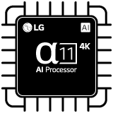 Bilden visar α11 AI-processorn 4K.	