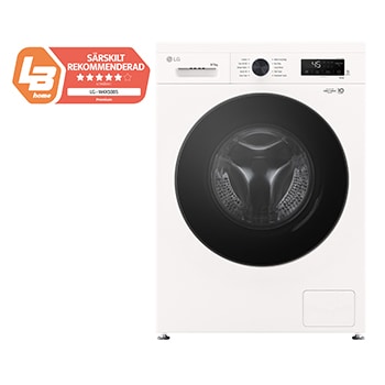 Vy framifrån av 8 kg / 5 kg Kombinerad tvätt/tork(Essence White) - Steam, Energiklass A/E, 6 Motion DD™, Smart Diagnosis™ med Wi-Fi W4X1085NWB