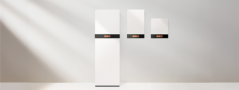 LG Therma V platform products are displayed in a row on a white backgroud.