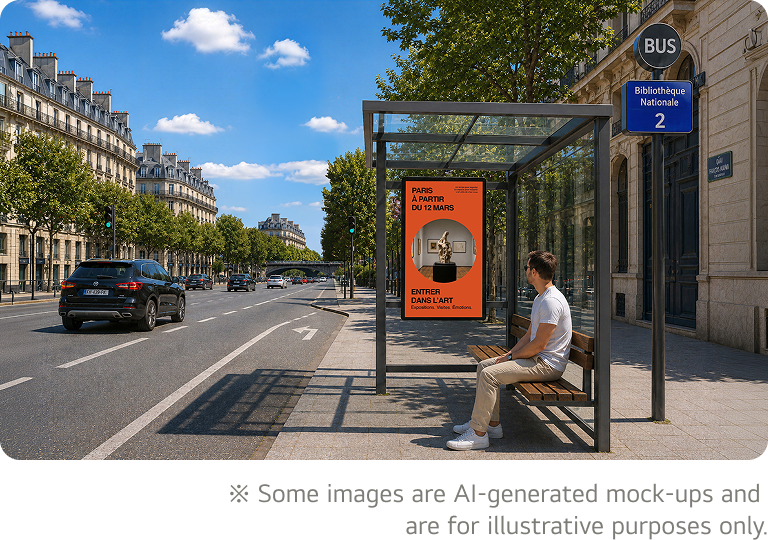 LG commercial displays enhancing passenger experiences and operational communication across bus, metro, and railway environments.