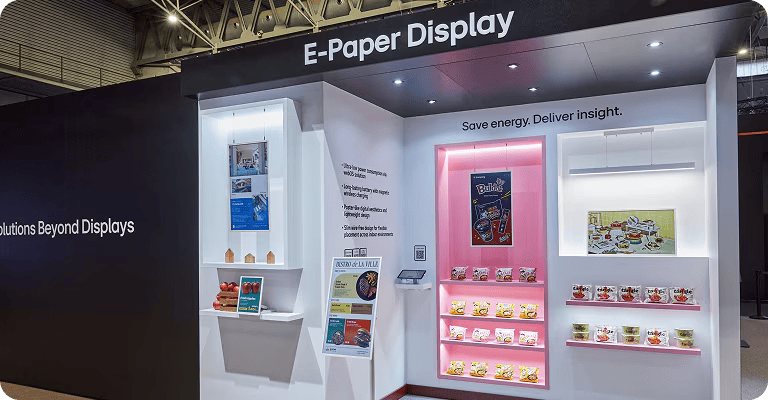 The E-Paper Display Zone exhibited a variety of ultra-low-power display solutions, designed to enhance energy efficiency and deliver real-time information.
