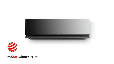 LG ARTCOOL with Red Dot Award 2025 logo