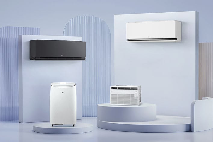 LG residential air conditioners for various spaces