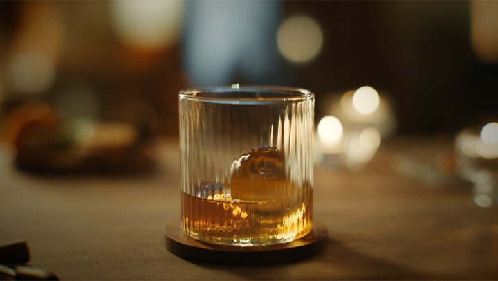 A cocktail with Craft Ice, coffee with Mini Craft Ice, and various scenes featuring different uses of ice.	
