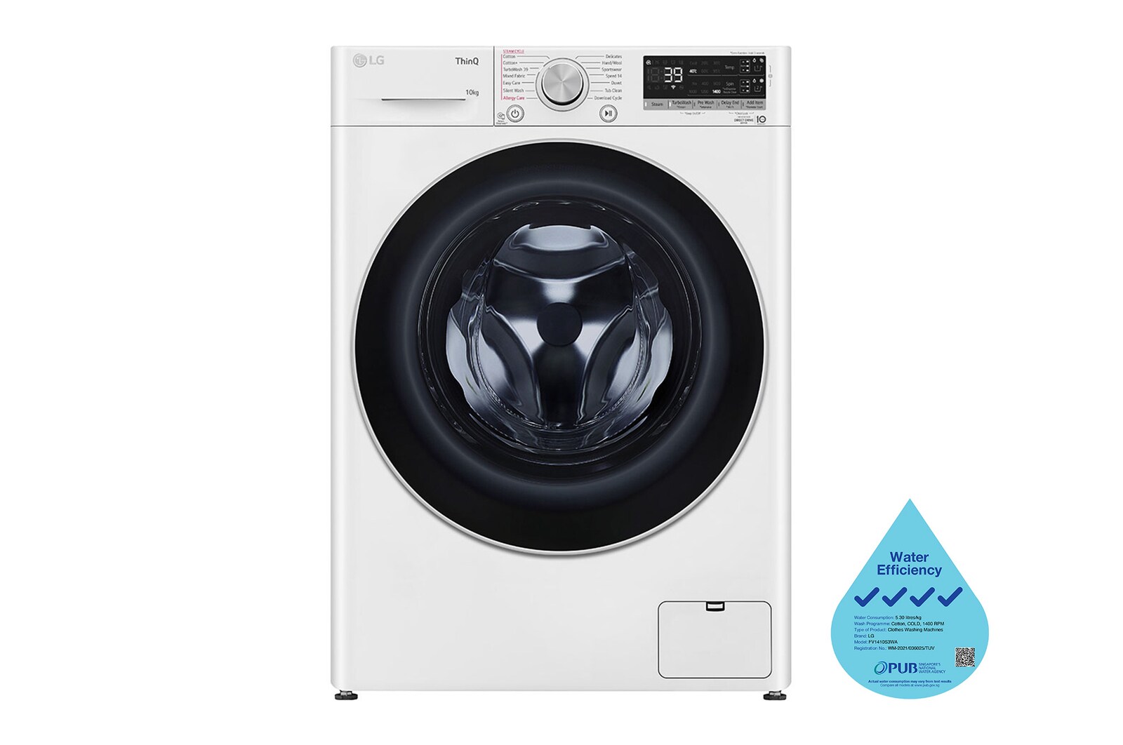 LG 10kg, AI Direct Drive Front Load Washing Machine, FV1410S3WA
