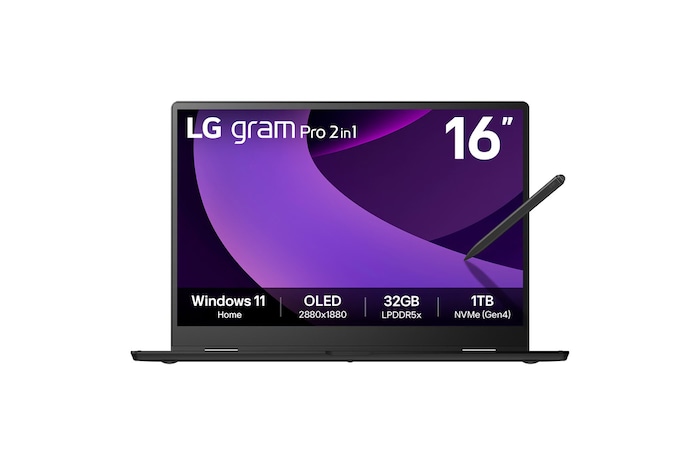 Front view with stylus pen