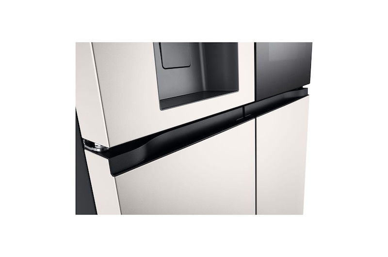 LG refrigerator Hygiene Fresh air filter and interior control panel detail inside refrigerator compartment