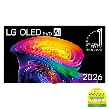 Front view of 83 inch LG OLED evo AI C6 4K Smart TV 2026 OLED83C6PSA