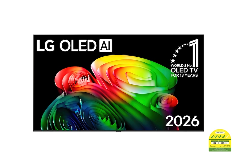 Front view of 65 inch LG OLED AI B6 4K Smart TV 2026 OLED65B6PSA