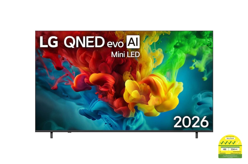 Front view of 85 inch LG QNED evo AI QNED82 Mini LED 4K Smart TV 2026 85QNED82BSA