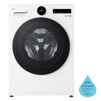 Front view of 11kg, AI Direct Drive Front Load Washing Machine in Essence White FX1411S3WA
