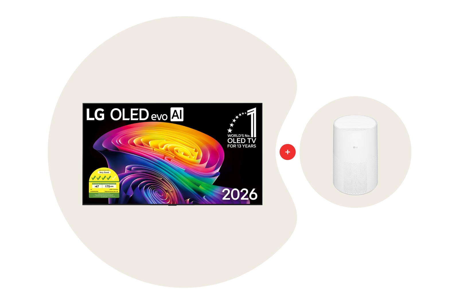 55 inch LG OLED evo AI C6 4K Smart TV Bundle with AeroMini Air