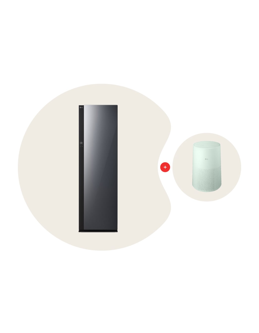 LG Styler® in Black Tint Mirror Bundle with AeroMini Air Purifier