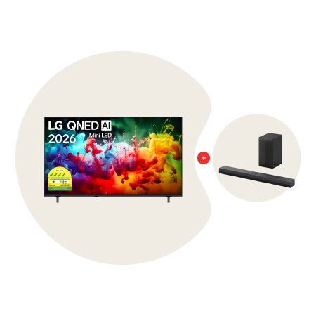 Lg 65 Inch Mini Led 65 inch LG QNED AI QNED70 Mini LED 4K Smart TV Bundle with Soundbar ...